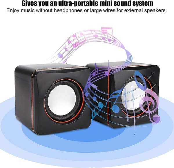 Computerhøjttalere Mini Cube USB-højttaler Stereo 3,5 mm Jack Kablet Multimediehøjttaler Computerhøjttaler Til PC Skærm Desktop Laptop PC Computer Gaming