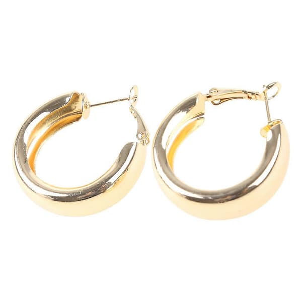 Guld-/sølvfarvede lette chunky åbne hoops til kvinder og piger
