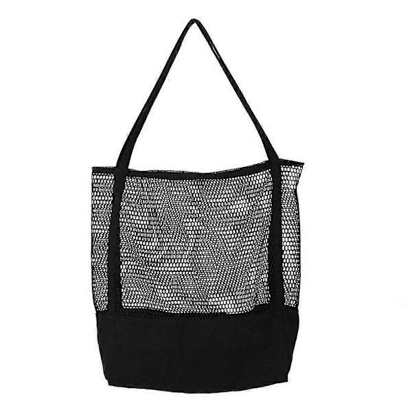 Kangaskassi Canvas Nylon Mesh -rantakassi * Musta