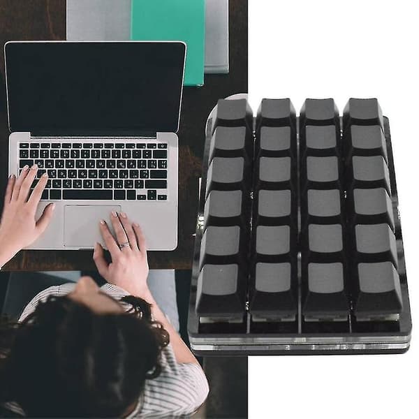 Svart 24-knapps knappsats Mekaniska tangentbord Anpassade genvägar Programmerbara