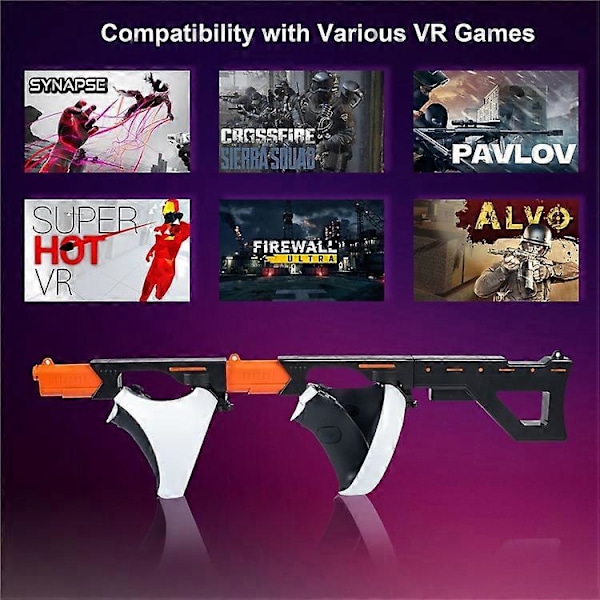 DEVASO Kompatibel För Sony PS VR2 Controller Pistolkolv VR Spelgrepp Fodral VR Headset Ersättningsdelar Black
