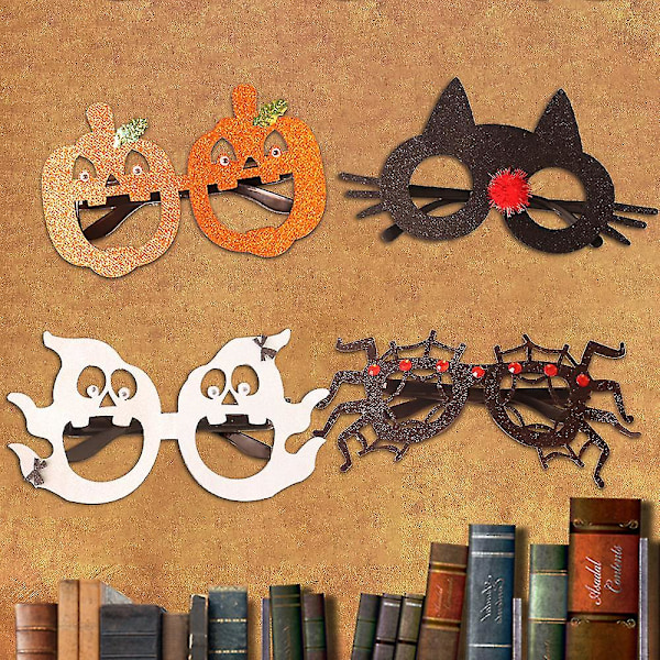 Pakke med 4 Halloween Briller Ramme Kostyme Briller For Halloween Festutstyr Og Festgaver, Assorterte Stiler bd