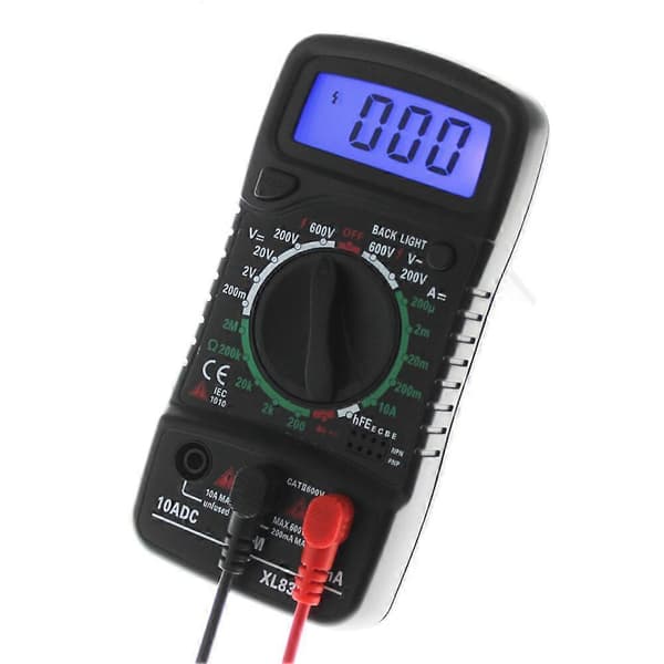 Amperemeter Voltmeter Batteri Volt Ström Voltmeter Digital Display Multimeter