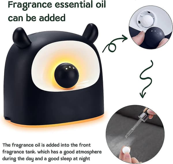 Luftfukter 500ml Soverom Luftfukter Kjølig Tåke Luftfukter Med Nattlys Og Eterisk Olje Diffuser, Usb Mini Hjemme Plante Luftfukter, 2 Spraymoduser
