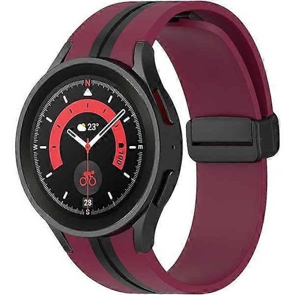 Magneettinen kokoontaitettava solki silikoni kellon ranneke, yhteensopiva Samsung Galaxy Watch 5 Pro 45mm/Galaxy Watch 5 44mm 40mm/Galaxy Watch 4 44mm 40mm kanssa