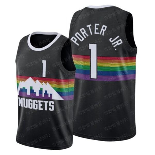 Herr Dam Baskettröja JOKIC 15# MURRAY 27# PORTER JR. 1# vuxen Mode Top tee Sport T-shirts black #1 L