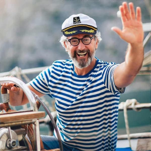 2 Stycken Marinblå Admiral Hatt - Justerbar Skepparkeps