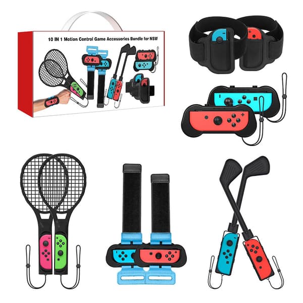 Switch Sports-pakke for Nintendo Switch & OLED-spill, tennisracketer, håndleddsstropper