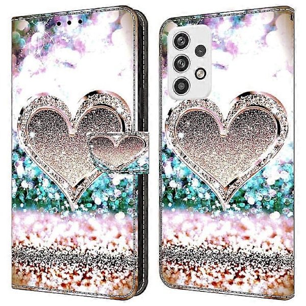 Kompatibelt Läderfodral med Flip-funktion och 3D-mönster, Ställ och Plånboksfunktion för Samsung Galaxy A23 5G (Global Version) Pink