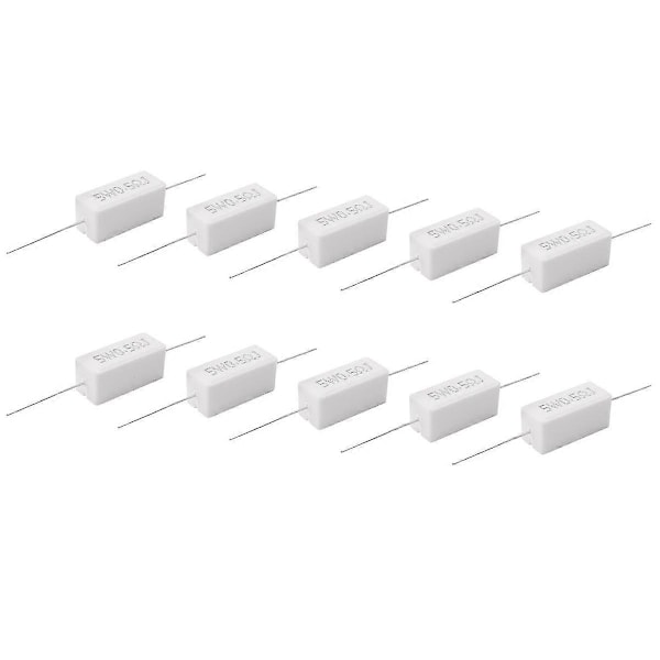 10 stk. Aksial Bly Keramisk Cement Modstand 0,5 Ohm 5W