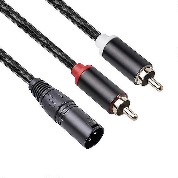 Xlr - Kaksois-Rca-äänikaapeli A1 Xlr Uros 3-nastainen Kaksois-Rca-urosliittimeen Stereoäänikaapeli Vahvistin Mi-haoyi