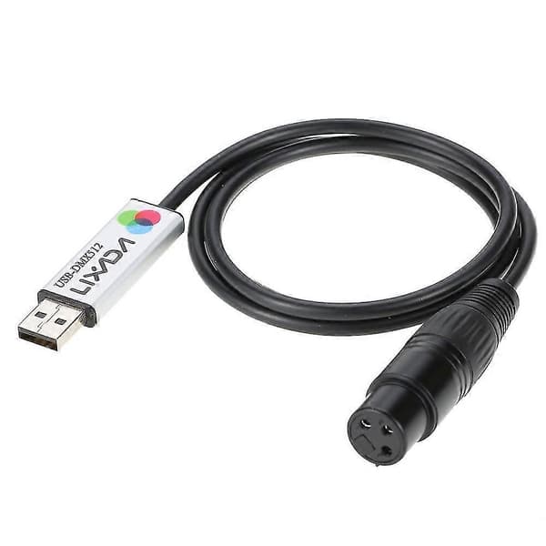 Lixada USB til DMX Interface Adapter LED DMX512 Computer PC Scenebelysningscontroller Lysdæmper