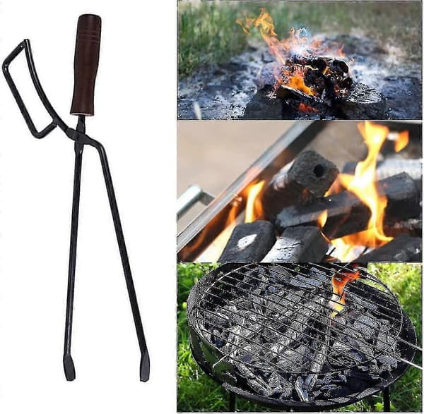 Vedtångar, 40 cm Tunga Vedtångar Eldstad Tillbehör Bestick Eldstad Anti-brännskada