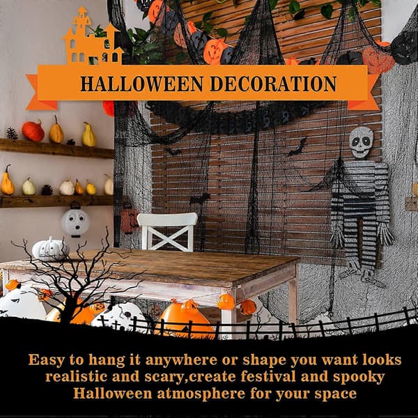 5-pak Halloween Horror Klud Sort - Halloween Dekorationer Udsalg