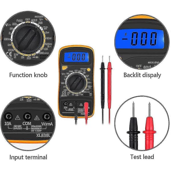 Digital multimeter voltmeter testare multimätare bakgrundsbelysning LCD mätverktyg elektronisk testmätare