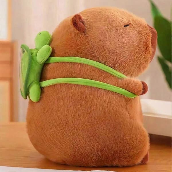 Kapybara-pehmolelu kilpikonnarepulla - Pehmeä anime-kapybara-pehmonukke syntymäpäivälahjaksi 23 cm