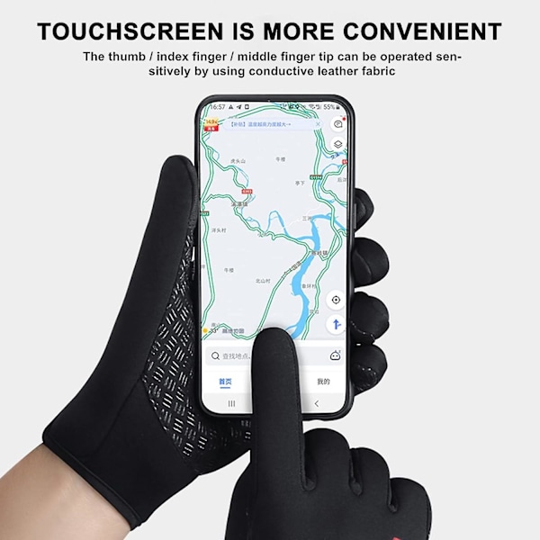 Thermohandz Lämpimät Hanskat, Thermo Handz Vedenpitävät Hanskat, Lämpimät Thermohandz Hanskat Kosketusnäytölle Juoksuun, Ajamiseen, Pyöräilyyn, Vaellukseen
