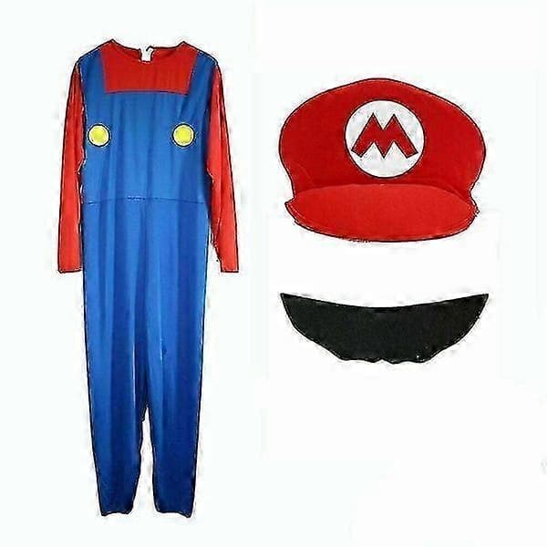 Super Mario Bros. Voksen Herre Cosplay Kostume Red M