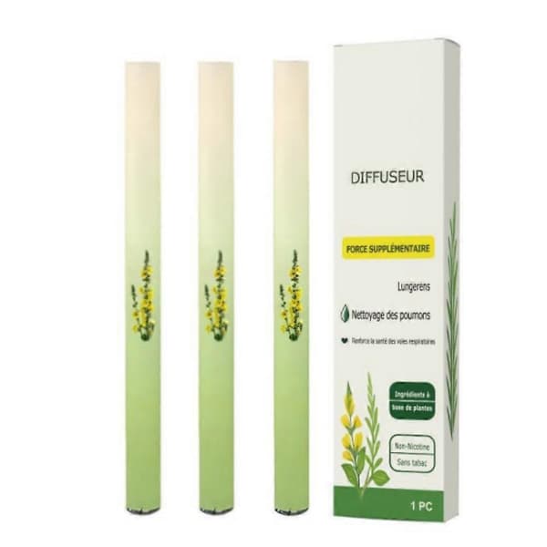 Bärbar Herbal Diffuser Pen Lung Cleanse & Energy Boost Luftfräschare Herbal Refreshing Bar Klar Andning 3pcs