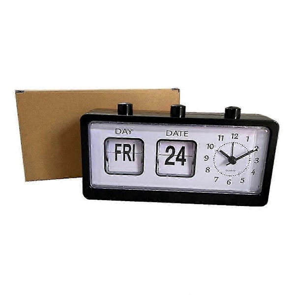 Mekanisk Väckarklocka Nyhet Flip Clock Skrivbord Digital Klocka med Kalender Klocka Heminredning Retr