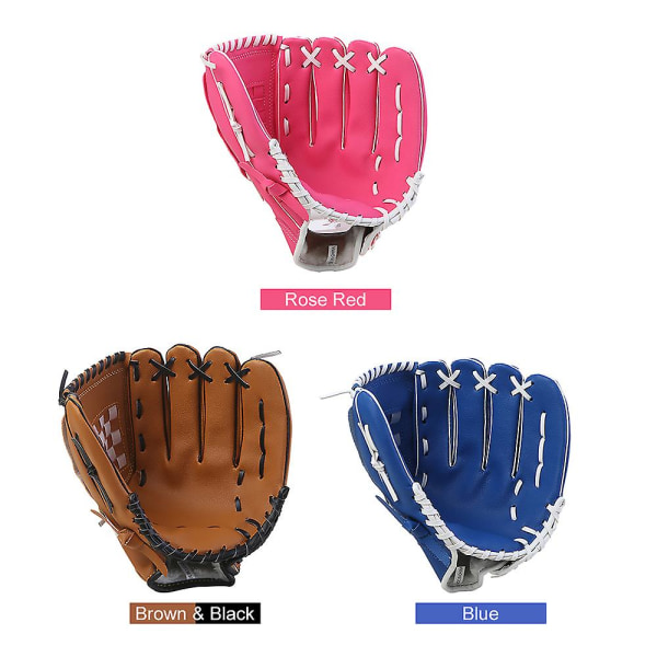 10,5/11,5/12,5 tum utomhussportbasebollhandske för barn Ungdom Vuxna vänsterhandsbasebollträningshandske Brown and Black 12.5 inch