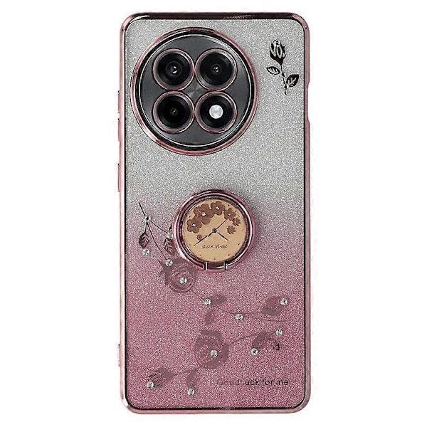 KADEM Kompatibelt Skal för OnePlus Ace 5 5G / 13R 5G Fodral Ring Stöd TPU Blommor Telefonskal Gradient Glitter PinkGold