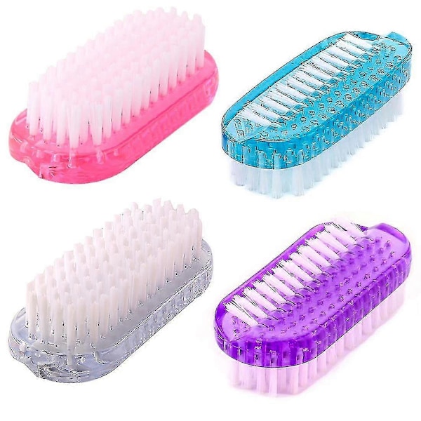 Nagelborste Dubbelsidig Skrubbborste Nagel Skrubbborste - 4 Stycken