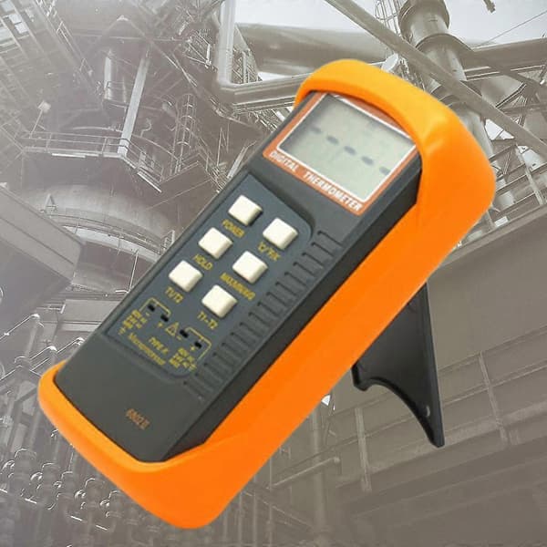 Temperaturmätare Dubbelkanal K-typ 6802II Digital Termoelement LCD-display