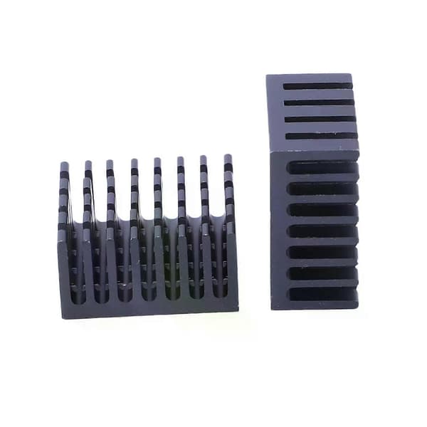 10 stk. Sort Aluminium Køleradiator Køleplade 20mm x 20mm x 10mm