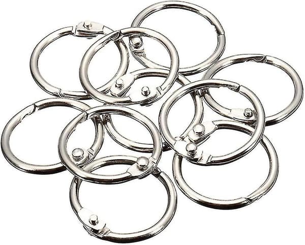 Bokringar, Lösbladshäftningsringar, 50-pack, Silver (20 mm)
