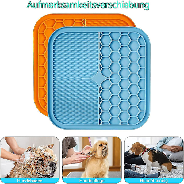 Slikkematte Hund, 2-pakning Slikkematte Hund BPA-fri, Med 1 Silikonspatel, Slikkematte Hund Stor Gave