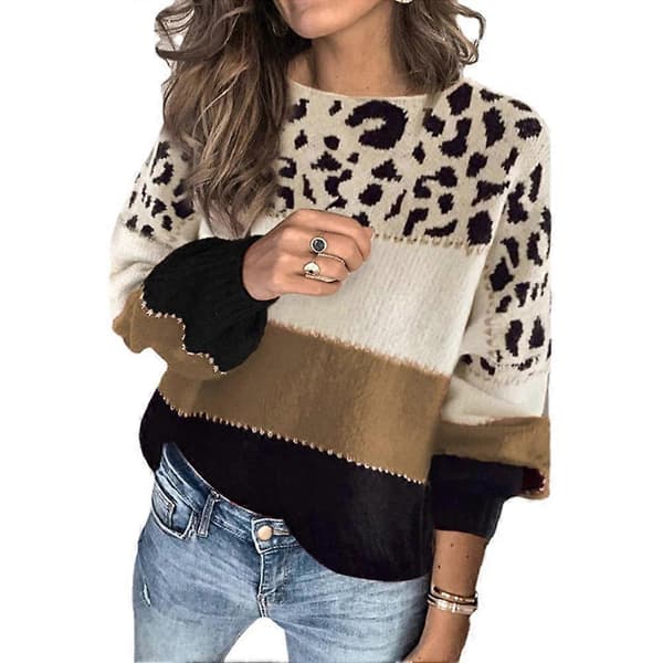 Moderigtig sweater til kvinder, afslappet rund hals, varmende skjorte til forår, efterår og vinter