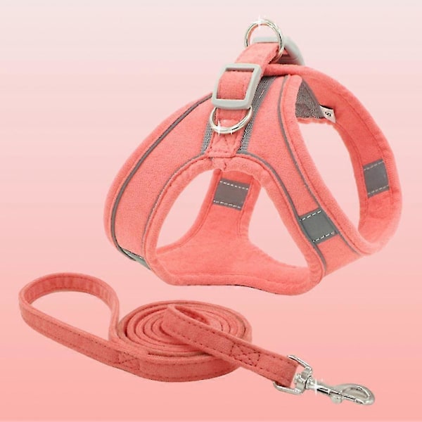 Pieni Keskikokoinen Suuri Koira Varoitus Heijastava Valjas Pehmustettu Liivi Ja Etu Nylon Talutin Säädettävä Rintaremmi Turva-oranssi/l