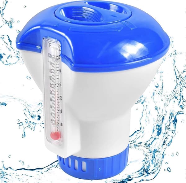 5-tommer flydende klordispenser, stor doseringsflåde, praktisk pooltilbehør til swimmingpools, store og små spabade vedligeholdelse 3pcs