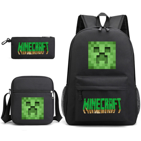 MINECRAFT Rygsæk Skoletaske til Børn Drenge Piger Game Printed Student Bogtaske Skoleartikler Silver