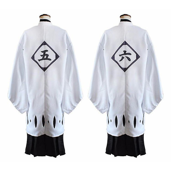 Japanilainen Anime Bleach Miesten Cosplay-asu Kyouraku Shunsui Kenpachi Zaraki Valkoinen Viitta Takki Kapteeni Viitta Ei Mustaa Kimonoa 12 2XL