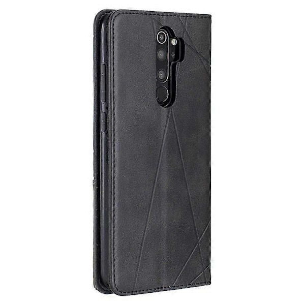 Geometriskt Mönster Ställ Läder Korthållare Fodral Kompatibelt För Xiaomi Redmi Note 8 Pro Black