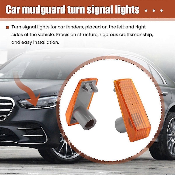 2 kpl Auton suuntavilkun valon osoitin toistin lampun kansi keltainen malleihin W124 R129 W140 W202 W201