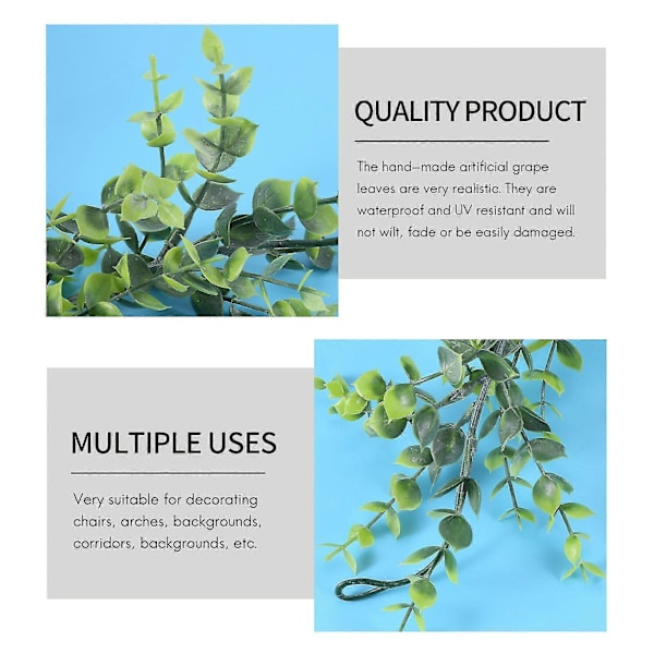 3-pack Konstgjord Eukalyptusgirlang, Faux Vines Grönska Girlang Bröllopsbakgrund Båge, 1,8 meter/st - haoyi