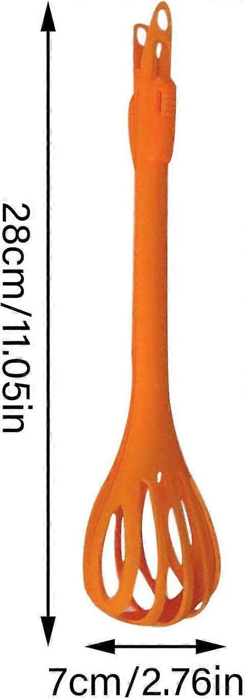 3-i-1 Visp | Eggvisp | Silikonvisper for matlaging | Eggvisp i plast | Multifunksjonell gripeskje, matklype og eggvisp (rød)