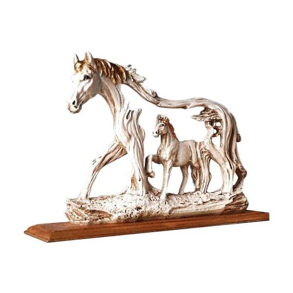 Skrivebordsfigur Delikat Håndverk Nydelig Kunstverk Mikrodekor Stående Galopperende Hest Resin Statue for Hjemmet