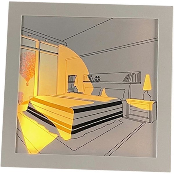 LED Belysning Maleri Dekoration Kunst Maleri Elegant Natlampe Glødende Fotoramme til Hotel Valentinsdag Hjem Køkken Jubilæum, Soveværelse