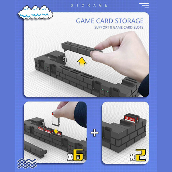 Opladningsholder Spilcontroller Opladerstander til Switch Joy Con Opbevaringshylde