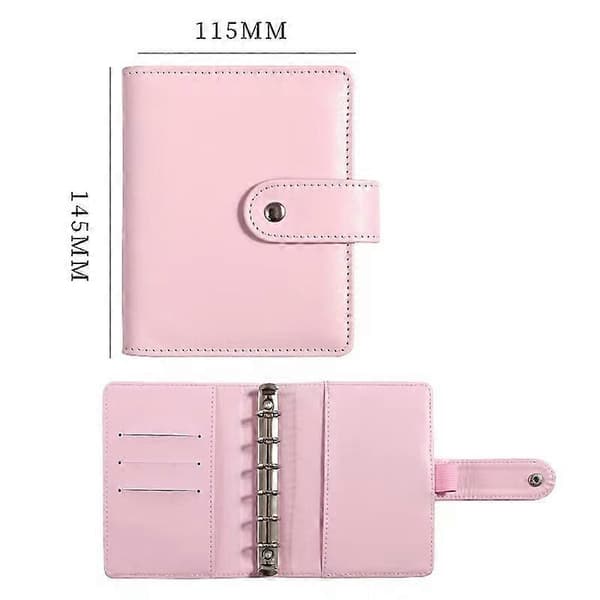 A7 pink PU læder notesbog binder, 12 budgetark, kontant kuvertsystem, opsparingsstyring
