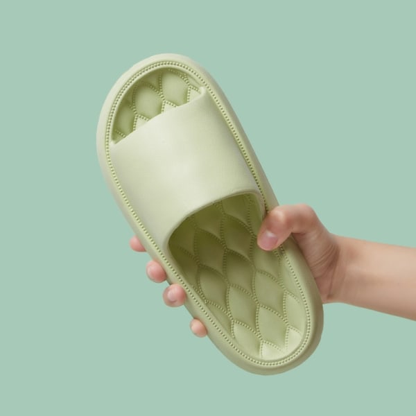 Hem Tofflor Sommar Kvinnor Män Tjock plattform Halkfri Tysta sandaler Mode Mjuksulor Par Flip-flops Dam utomhusskor Green-A 38-39(24-24.5cm)