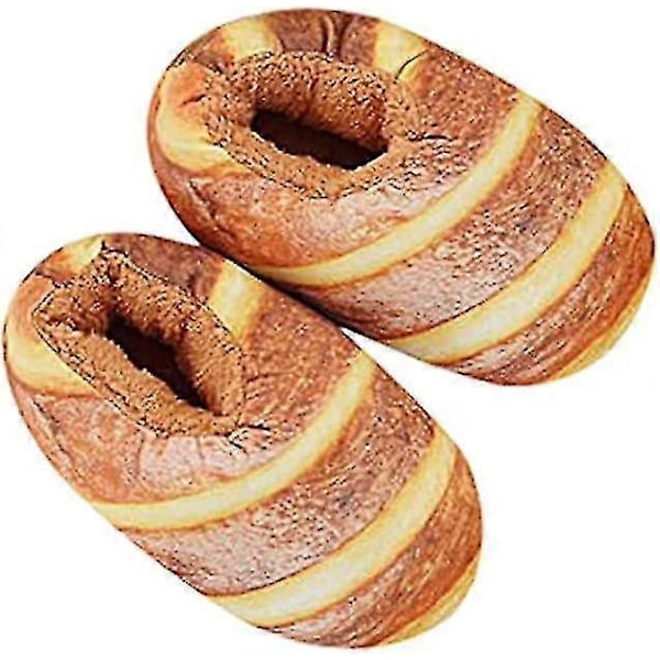 Damtofflor i plysch, Brödtofflor, Memory Foam Supermjuka och fluffiga, Varma vintertofflor i bomull, Slip-on Mjuka och roliga tofflor för hemmet, Halkfria S