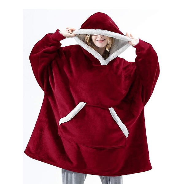 Oversized hoodies sweatshirt dam vinter hoodies fleece jätte tv-filt med ärmar Pullover oversize dam hoodies sweatshirts style 9