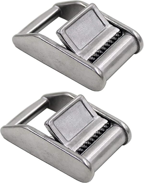 Rustfrie stål 316 kamspenner trykk kamspenner festespenne for 25 mm webbingstropp (2 stk) - ingen webbing