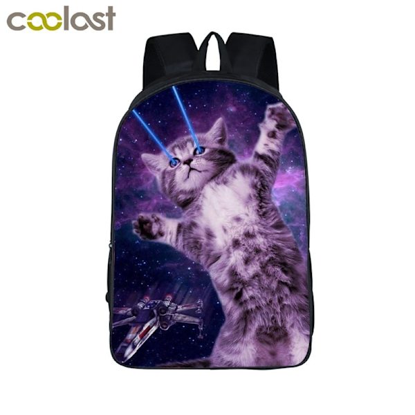 Funny Space Cat Unicorn Ryggsäck Laser Cat Kitty Daypack Barn Skolväskor för tonåringar Flickor Skol Ryggsäckar Barn Bokväska style 5