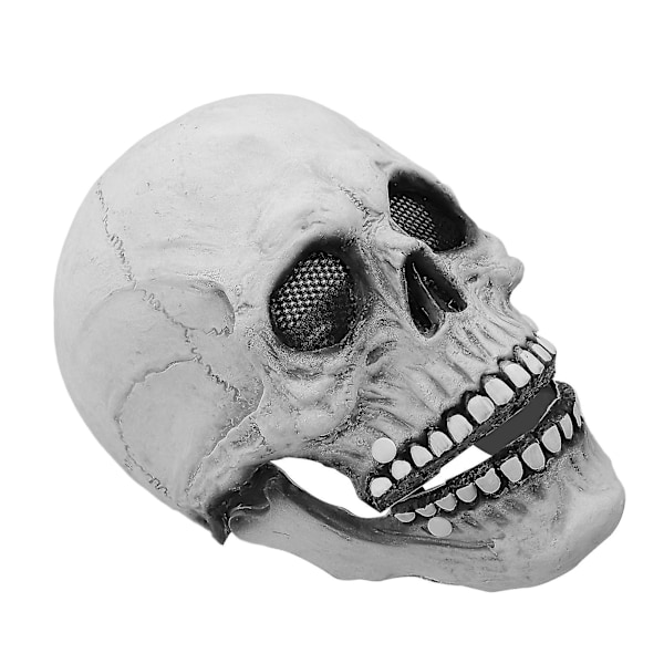 Skalle Mask Halloween Skalle Stil Andningsbar Slitstark Latex Rörlig Käke Skelett Mask För Party Kostym Bal